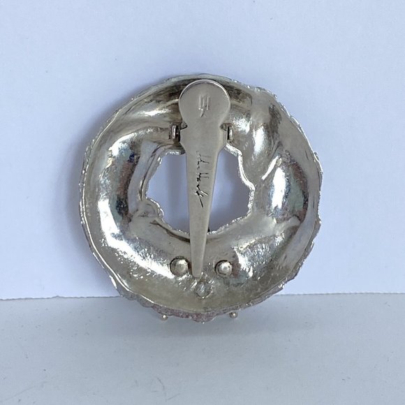 1990 John Hardy Butterfly Bamboo Scarf Clip Brooch Neiman Marcus Christmas - Picture 3 of 5